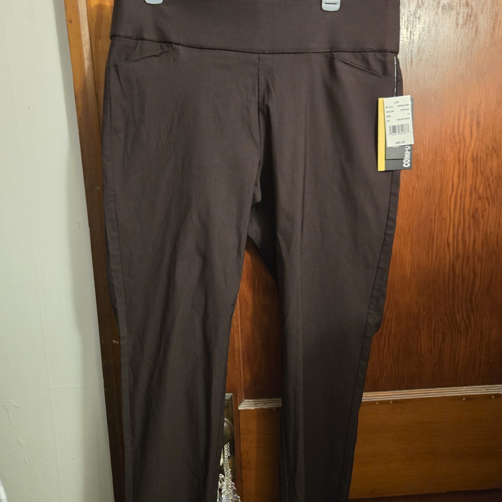 Briggs Lux Millennium Dark Brown Slimming Stretch Pants